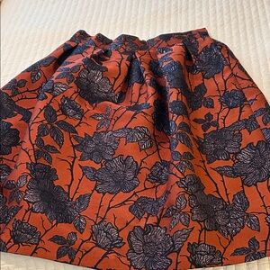 Hutch from Anthropologie A-Line Skirt in Orange and Black Floral